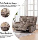 Manual Two Seat Loveseat Recliner Sofa Light Brown