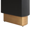 Mirod Modern Console Table with Vertical Ribbed Design, Compact Storage with Functional Drawer