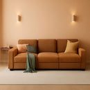 Brown UShaped Convertible Sectional Sofa Bed USBPort