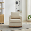 30.7"W Square Upholstered Swivel Accent Chair and Comfy Accent Single Sofa Chair, 360 Degree Club Chair, Lounge Armchair for Living Room Bedroom Apartment Nursery.Beige