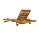 LOUNGE CHAISE SET,SPACE AVAILABLE ON ONE SIDE, ACACIA WOOD WITH WATER-RESISTANT LOUNGE CUSHIONS (CREAM & 2 INCH THICK) - MATCHING DARK GREY/LEAF COCONUT VERSION AVAILABLE