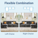 84 Inch Sleeper Sofa Bed Dark Grey Velvet With LED Storage