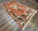 Khotan Rug 5x9, Terracotta and Brown, Floral, Chinese Wool Carpet, Antique Rug