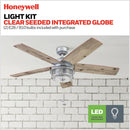 52 Inch Indoor Outdoor Ceiling Fan LED Light Dual Mount