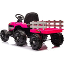 Ride on Tractor with Trailer,24V Battery Powered Electric Tractor Toy, 200w*2motor 1.86-4.97MPH/Remote Control,electric car for kids,Three speed adjustable,USB,MP3 ,Bluetooth,LED light, safety belt.
