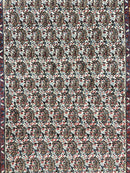 Persian Rug 4x6, Mashad Kashmar Rug, Boteh Paisley Design, Allover Repeated Pattern, Ivory Hand Knotted Vintage Semi Antique Persian Oriental Carpet