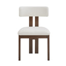 Mid-Century Modern 7-Piece Dining Set with Upholstered Armless Dining Chairs and Natural Wood Table
