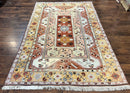 Turkish Rug 7x10, Wool Hand Knotted Vintage Carpet, Geometric Kazak Pattern