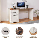 60 Inch L Shaped Desk With Farmhouse Cabinetry Storage