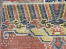 Rare Chinese Ningxia Pillar Rug 3x8, Late Qing Dynasty, 5 Clawed Dragon, Cloud Rainbow Border, Collectible Antique Carpet, Wool Hand Knotted