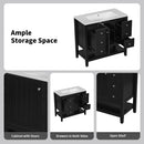 36' Bathroom Vanity with Sink Combo, One Cabinet and Three Drawers, Solid Wood and MDF Board, Black (Old Sku:SY999505AAB)