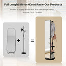 Full-length mirror, rubber wood + mirror, 68.8 x 19.6 inches (mirror width: 15.7 inches) large full-length mirror, easy to dress, organize and place in the bedroom/living room/office/cloakroom (black)