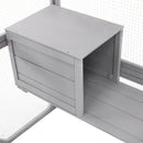 Outdoor Cat House, DIY Cat Enclosure Catio with Double Enter Doors, Light Grey Pine Wood, 62.8'L x 32.2'W x 68.5'H