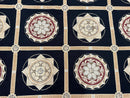 Large Needlepoint Rug 10x13, Panel Design, Black and Beige, Wool Needlepoint Carpet 10 x 13, English Garden, Handwoven Area Rug, Living Room