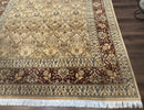 Fine Pak Persian Rug 9x12, Gold and Wine Red, Panel Design, 330 KPSI