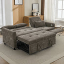 2-in-1 Sofa 82' Three-Seater with Sofa Bed and Reversible Recliner, Dark Grey Chenille