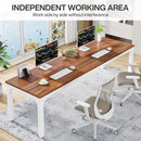 78.7 Inch Extra Long Computer Desk For Two Walnut White