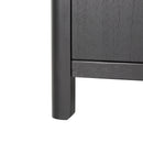 Mirod Farmhouse Style 4-Door Cabinet with Natural Finish, A Rustic Accent for Entryways or Small Spaces