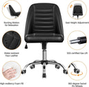 Armless PU Leather Office Chair Adjustable Height Black