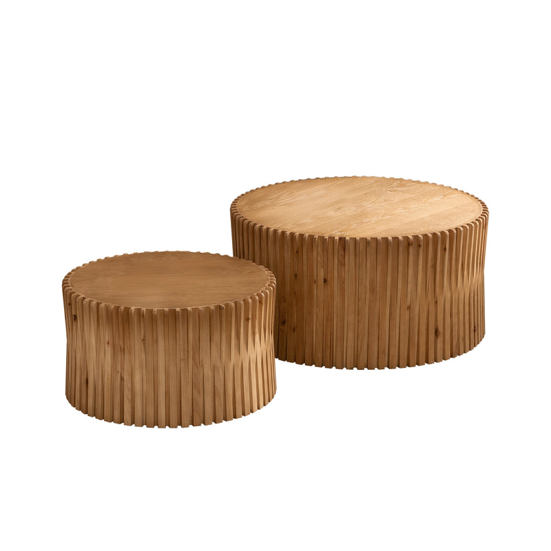 Walker Edison | Textured Nesting Coffee Table Set