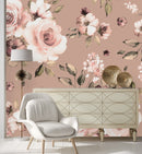 Beige Wallpaper with Roses