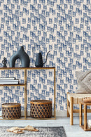 Voguish Blue Lines Wallpaper Chic