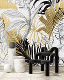 Black and Gold Leaves Wallpaper