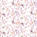 Pink Leaves and Butterflies Wallpaper