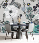 Grey Floral Wallpaper