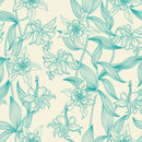 Green Floral Contour Wallpaper