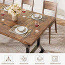 70.9 Inch Farmhouse Dining Table With X Shaped Metal Legs