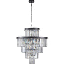 Black Luxury Crystal Chandelier Modern Chandeliers Lights Fixture Hanging Pendant Light Fixture for Dining Room Bedroom Living Room Dia 23.6 Inch-Black