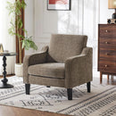 Light Brown Upholstered Midcentury Living Room Armchair