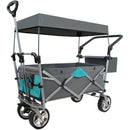 Push & Pull Utility Folding Wagon with Removable Canopy, gray