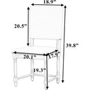 Vintage Traditional 2-Piece Upholstered Dining Chairs with Padded Backs, Cream
