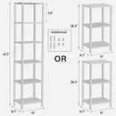 Six Tier Tall White Bookshelf For Small Spaces Living Room