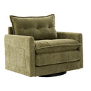 UNITED WE WIN Swivel Barrel Chair - Mid Century Modern Chair, Thick Padded Arm Chair with Solid Metal Base, Comfortable Single Sofa Chair, Swivel Accent Chair for Living Room Bedroom