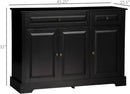 Black Buffet Cabinet With Drawers And Adjustable Shelves