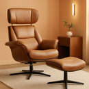 Saddle Leather Adjustable Headrest Reclining Chair