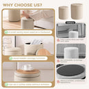 Premium Faux Leather Circular Ottoman With Storage