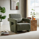 Mirod Sleek Right-Angle Armrests Accent Chairs Set of 2, Ergonomic Lumbar Support, Square Wooden Block Legs, Inclined Seat for Comfort, Artistic Statement Piece  for Living room,Bedroom and study