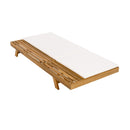 LOUNGE CHAISE SET,SPACE AVAILABLE ON ONE SIDE, ACACIA WOOD WITH WATER-RESISTANT LOUNGE CUSHIONS (CREAM & 2 INCH THICK) - MATCHING DARK GREY/LEAF COCONUT VERSION AVAILABLE