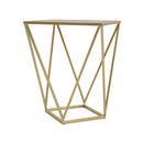 CREATIVE SIMPLE GLASS SIDE TABLE,GOLD+WHITE COLOR