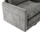 UNITED WE WIN Swivel Barrel Chair - Mid Century Modern Chair, Thick Padded Arm Chair with Solid Metal Base, Comfortable Single Sofa Chair, Swivel Accent Chair for Living Room Bedroom