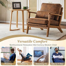 Mid-Century Modern Suede Upholstered Accent Chair Set of 2