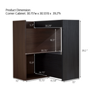 Set of 2, 32.5''-58.8'' Extendable & Rotating Cabinet with 1 Drawer, 90-Degree Corner Cabinet, Multifuctional Storage Combination Cabinet for Living Room, Hallway, Entryway, Black & Walnut