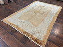 Chinese Peking Rug 5x7, Golden-Tan, Vintage Chinese Wool Carpet