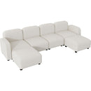 116x58" Velvet Modular Sectional Sofa,U Shaped Reversible Couch Set,Free Combination,6 Seat Sleeper Cloud Sofa Bed with Ottoman,Convertible Oversized Indoor Furniture Pieces for Living Room,Beige