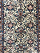 Sino Persian Runner Rug 2.8 x 14, Hand Knotted Vintage Oriental Hallway Rug, 14ft Runner, Cream, Floral, Wool