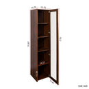 Display Cabinet with Glass Doors, Curio Storage Cabinet with 5 Shelves, Bookcase with LED Lights